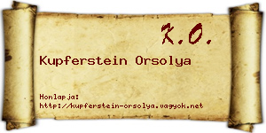 Kupferstein Orsolya névjegykártya
