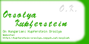orsolya kupferstein business card